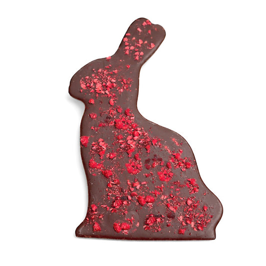 Dark Chocolate Raspberry Bunny Bark - Edelweiss Chocolates - Gourmet Premium Handmade Chocolates made in Beverly Hills and Los Angeles
