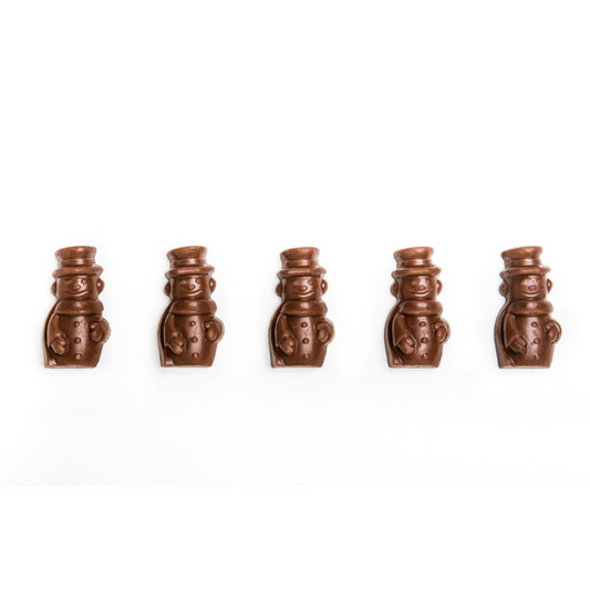 Gourmet Milk Chocolate Foiled Mini Snowmen made in Beverly Hills and Los Angeles