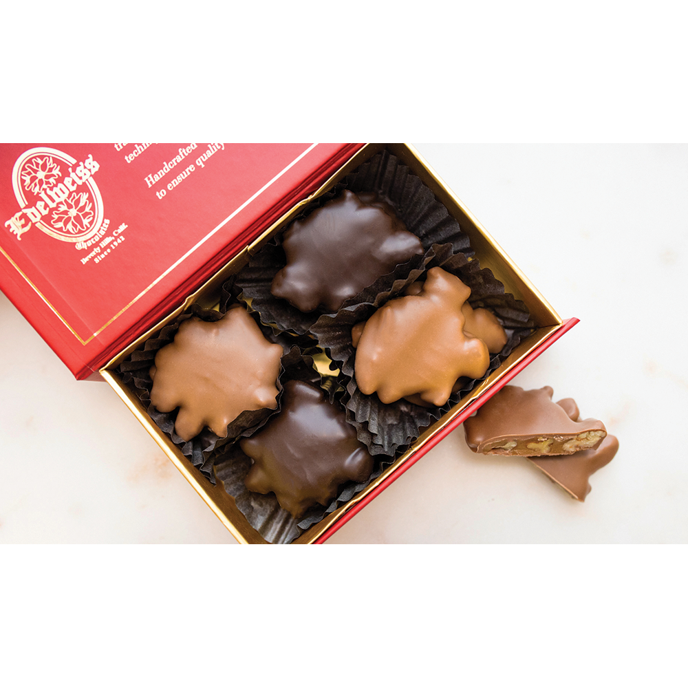 Chocolate Sea Salt Pecan Chews- Edelweiss Chocolates