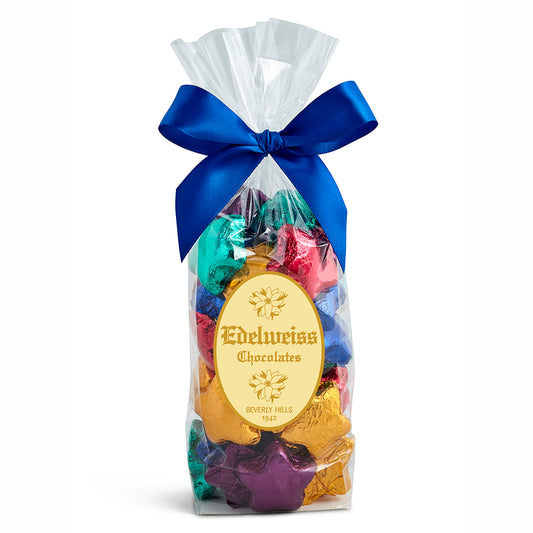 Dark Chocolate Foiled Stars - Edelweiss Chocolates