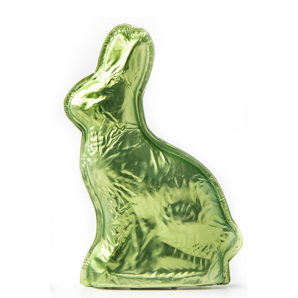 Green Milk Chocolate Foiled Bunny 6oz Edelweiss Chocolates