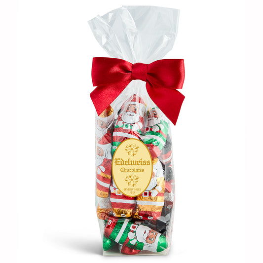 Milk Chocolate Foiled Santas - Edelweiss Chocolates