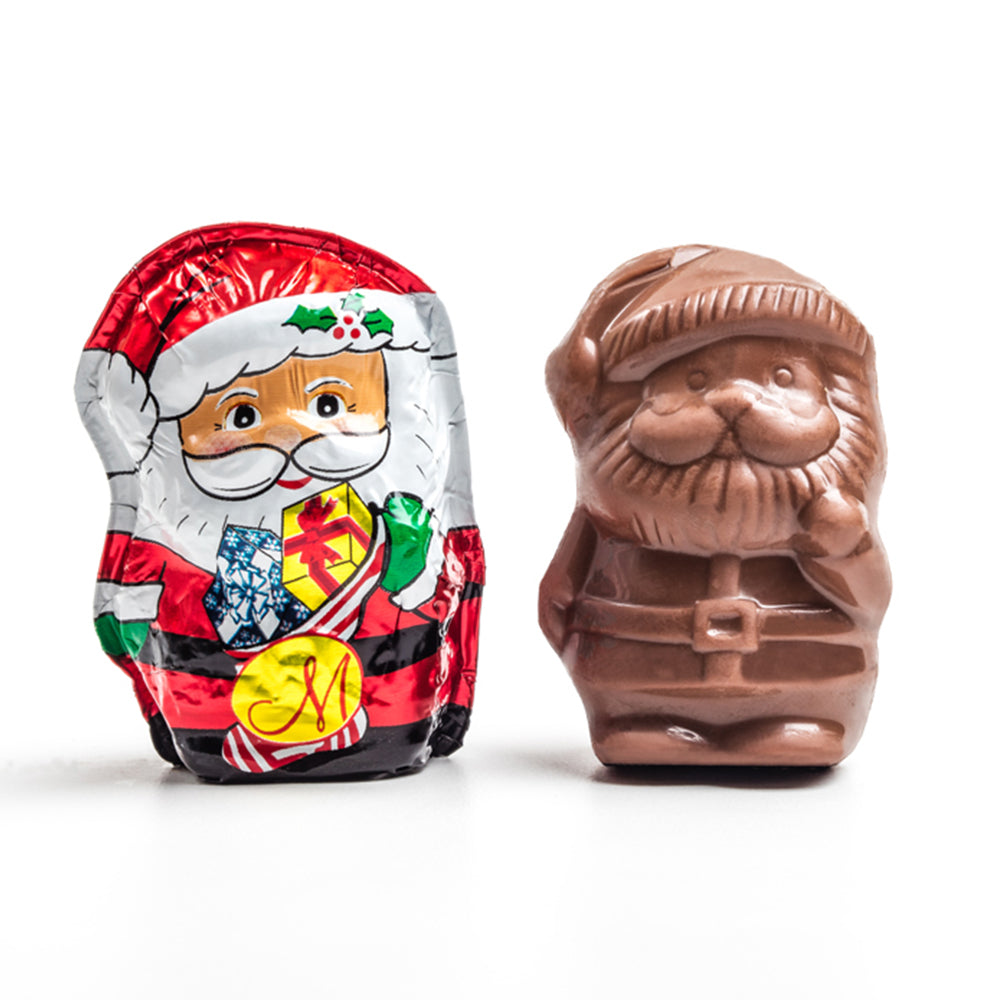 Small Foiled Gourmet Milk Chocolate Santa - Edelweiss Chocolates