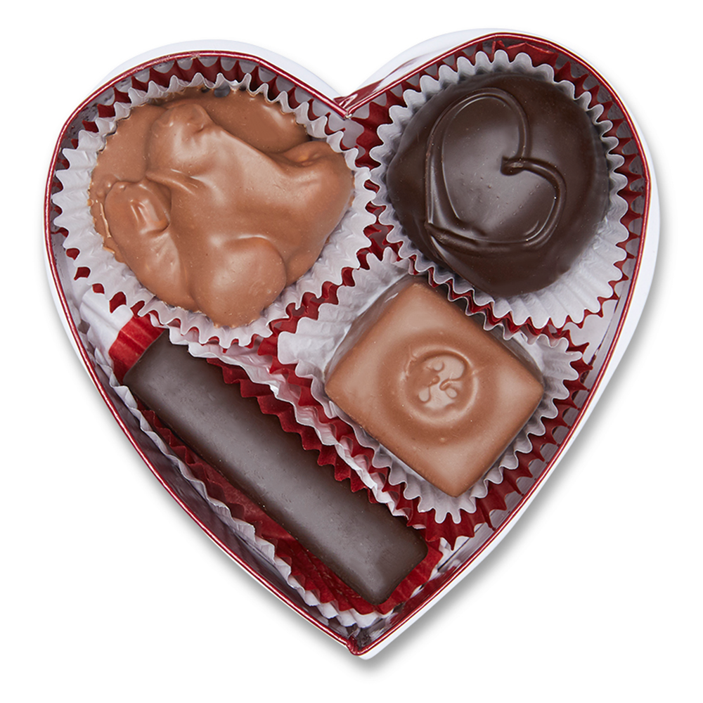 Red Velvet Heart Box (2 oz) - Edelweiss Chocolates