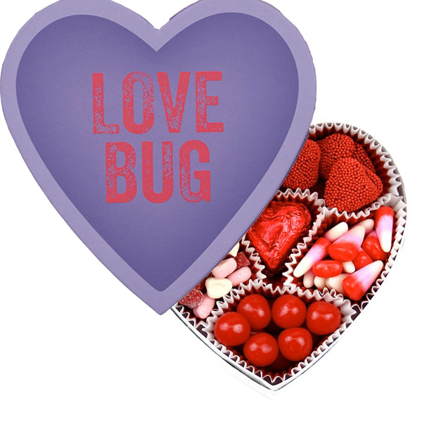 Bright Talk Heart Box filled with Candies (4 oz) - Edelweiss Chocolates - Gourmet Premium Handmade Chocolates made in Beverly Hills and Los Angeles