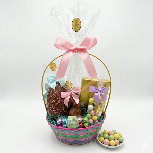 Medium Easter Basket - Edelweiss Chocolates - Gourmet Premium Handmade Chocolates made in Beverly Hills and Los Angeles