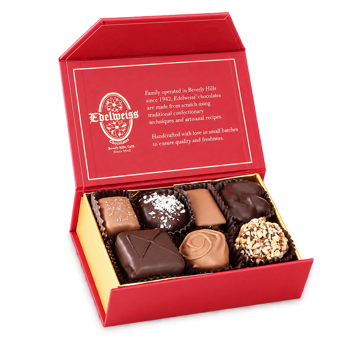 Assorted Chocolates Gift Box (4oz) - Edelweiss Chocolates - Gourmet Premium Handmade Chocolates made in Beverly Hills and Los Angeles