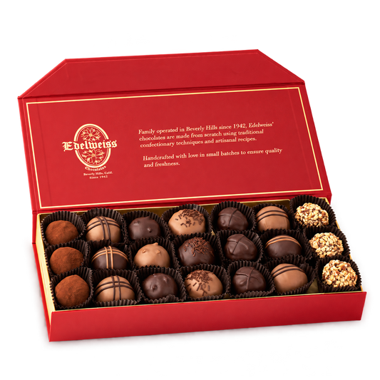 Gourmet Chocolate covered Truffles - Edelweiss Chocolates made in Beverly Hills and Los Angeles