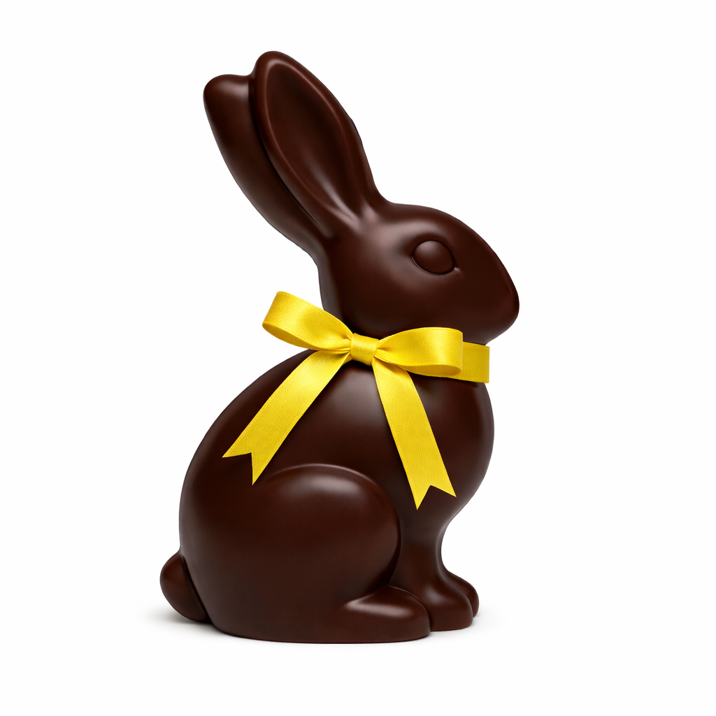 Smooth Chocolate Bunny - Edelweiss Chocolates - Gourmet Premium Handmade Chocolates made in Beverly Hills and Los Angeles