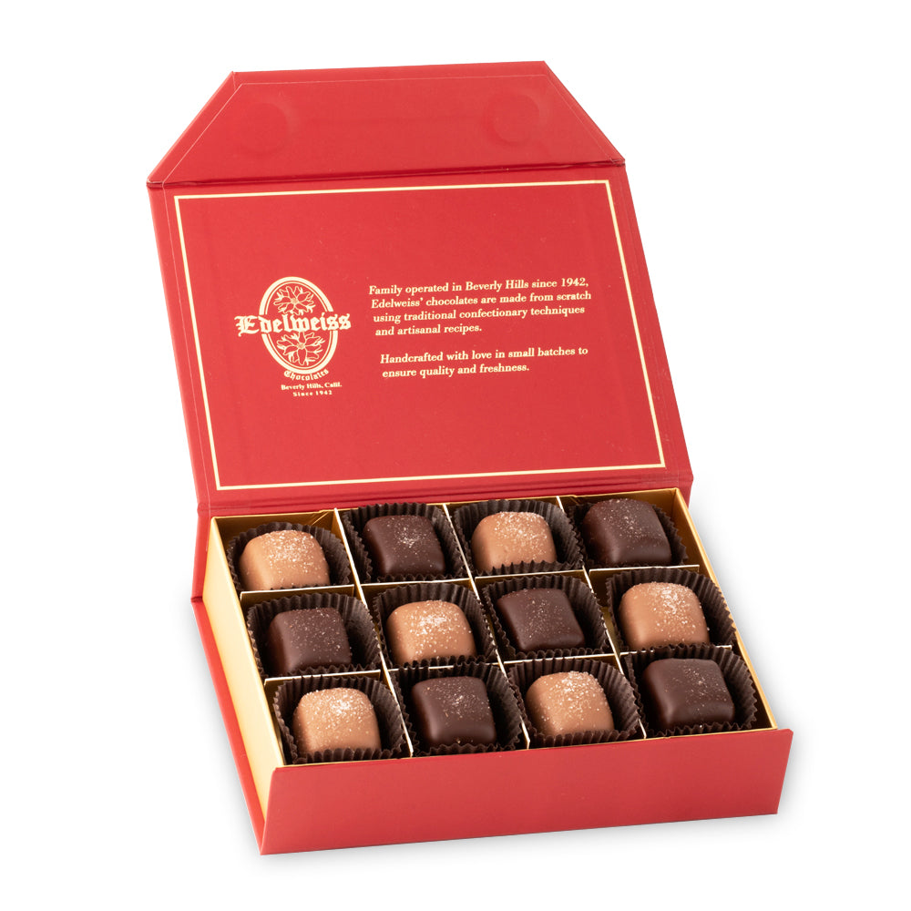 Gourmet Chocolate Sea Salt Caramels handmade in Los Angeles and Beverly Hills