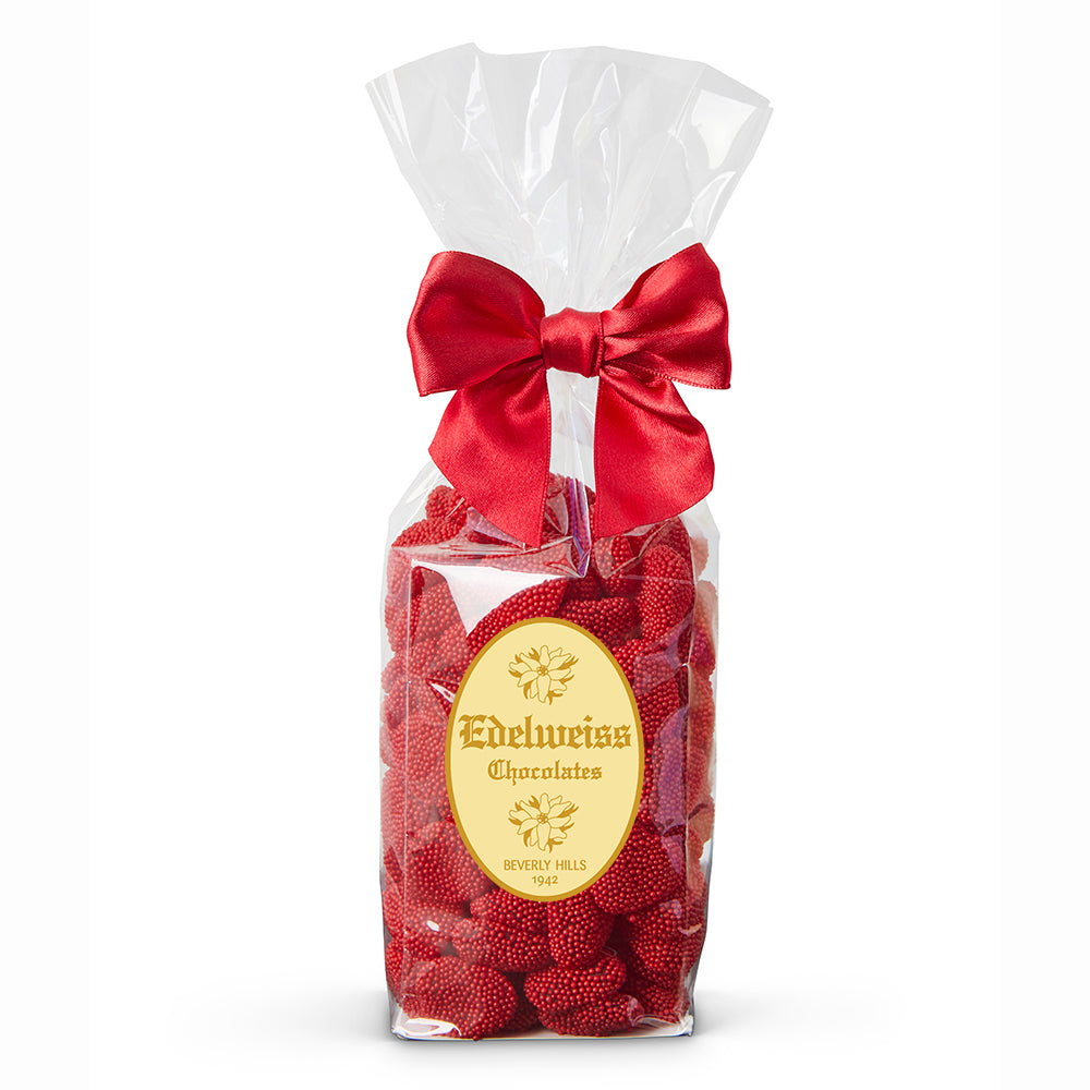 Raspberry Gummy Hearts - Edelweiss Chocolates - Gourmet Premium Handmade Chocolates made in Beverly Hills and Los Angeles