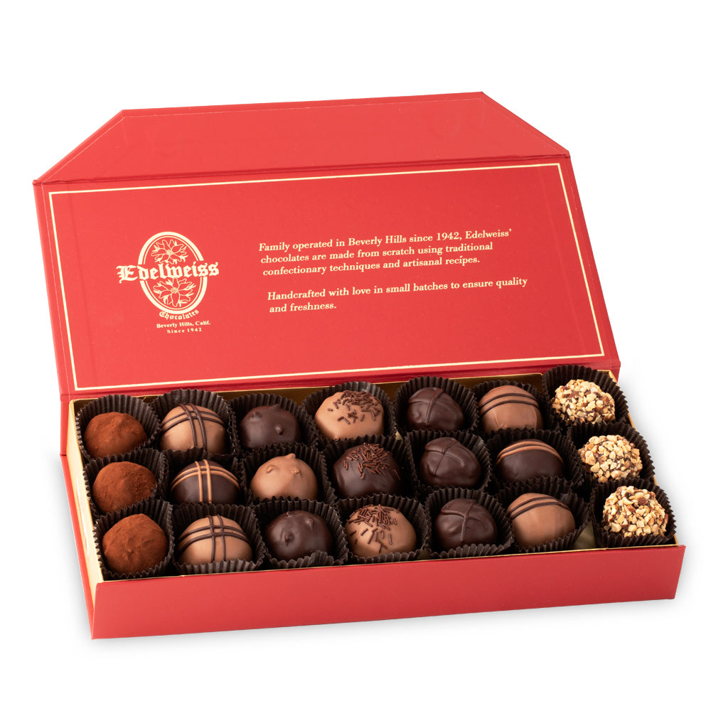 Gourmet Chocolate covered Truffles - Edelweiss Chocolates made in Beverly Hills and Los Angeles