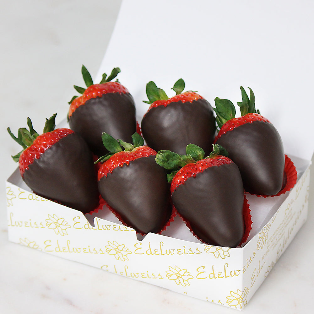 Chocolate Covered Strawberries (6 Piece Gift Box) - Edelweiss Chocolates
