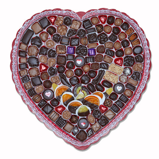 Red Satin Heart (7-8 lb) - Edelweiss Chocolates