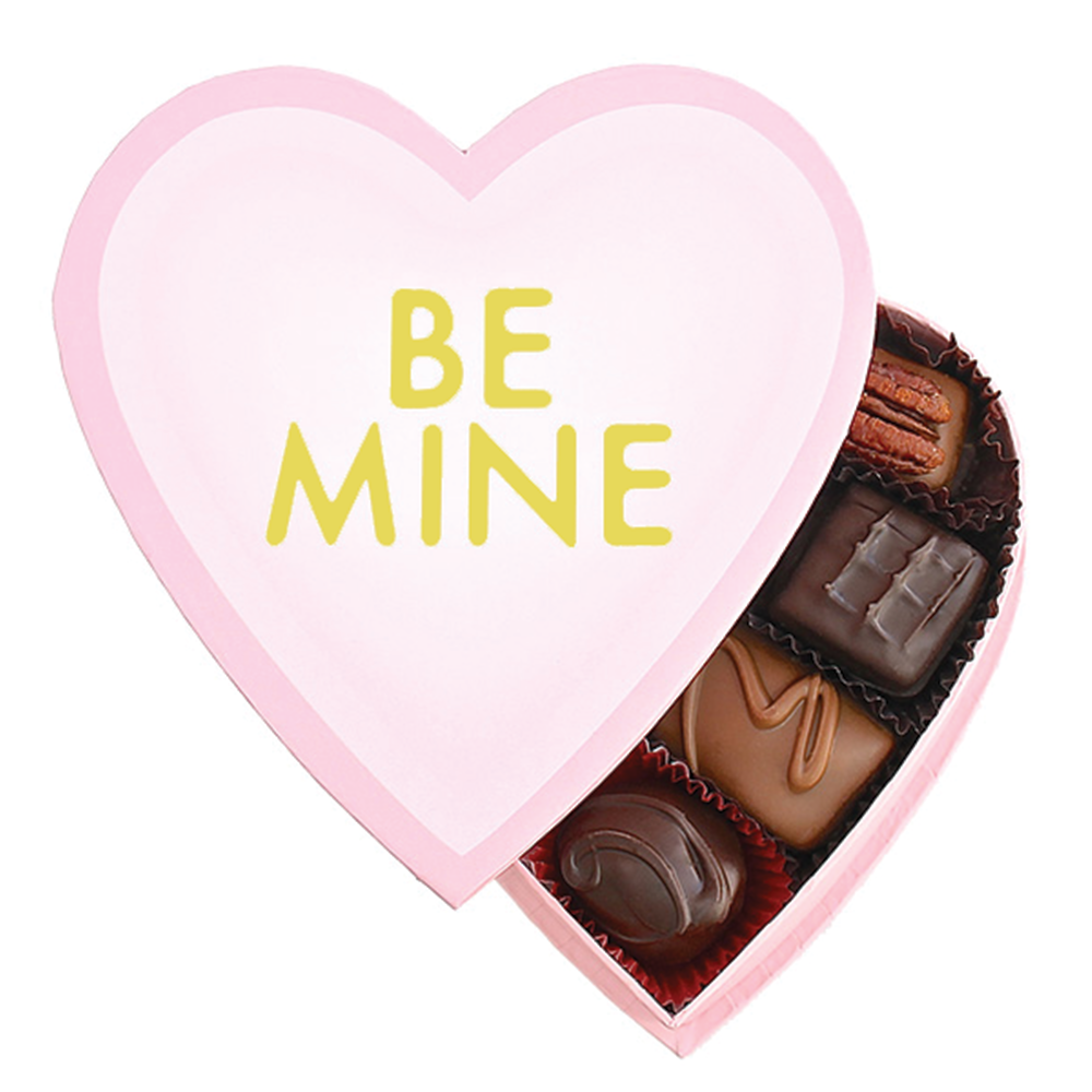 Green Be Mine Heart box for valentine's day gourmet chocolates made in Los Angeles and Beverly Hills
