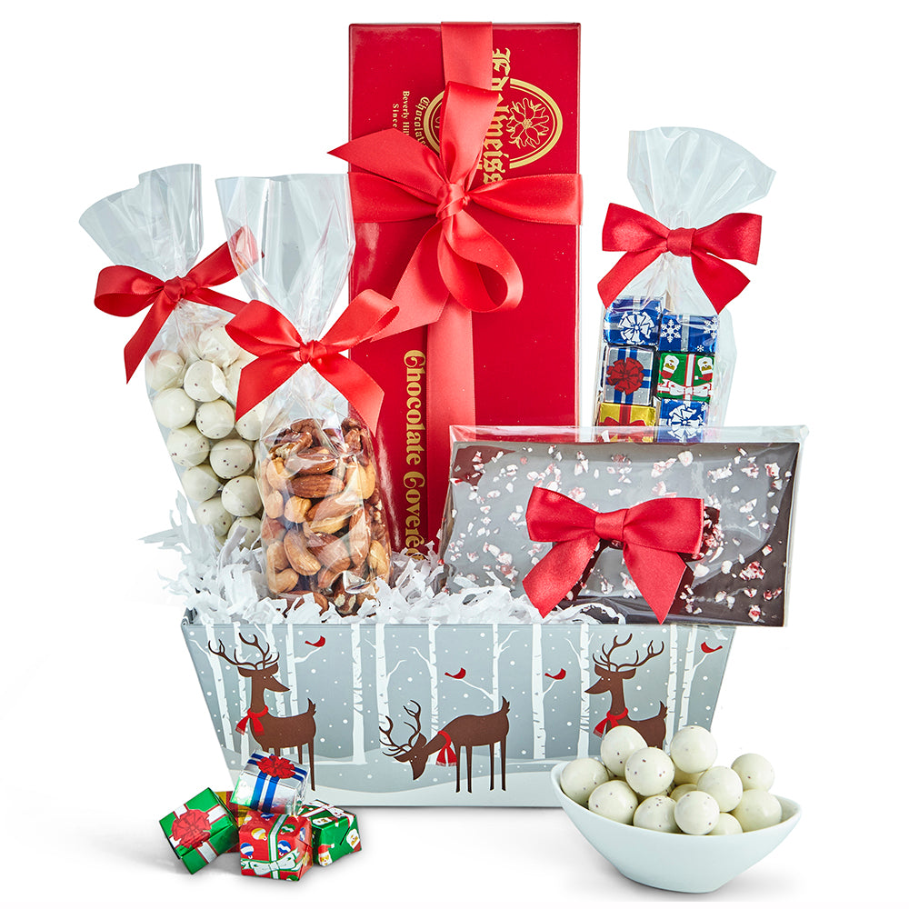 Small Christmas Gift Basket - Edelweiss Chocolates