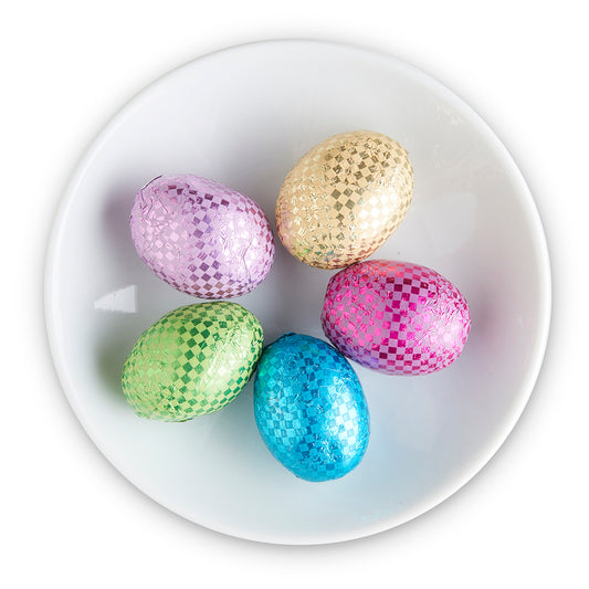 Milk Chocolate Crispy Easter Foiled Eggs - Edelweiss Chocolates