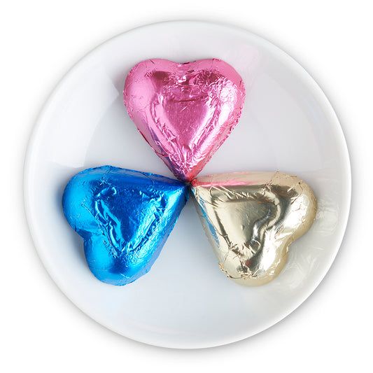 Milk Chocolate Rainbow Foiled Hearts - Edelweiss Chocolates