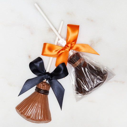 Halloween Chocolate Witch Broom Pops - Edelweiss Chocolates