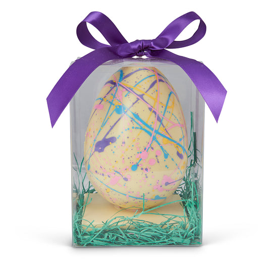 Handmade White Chocolate Speckled Easter Egg - Edelweiss Chocolates