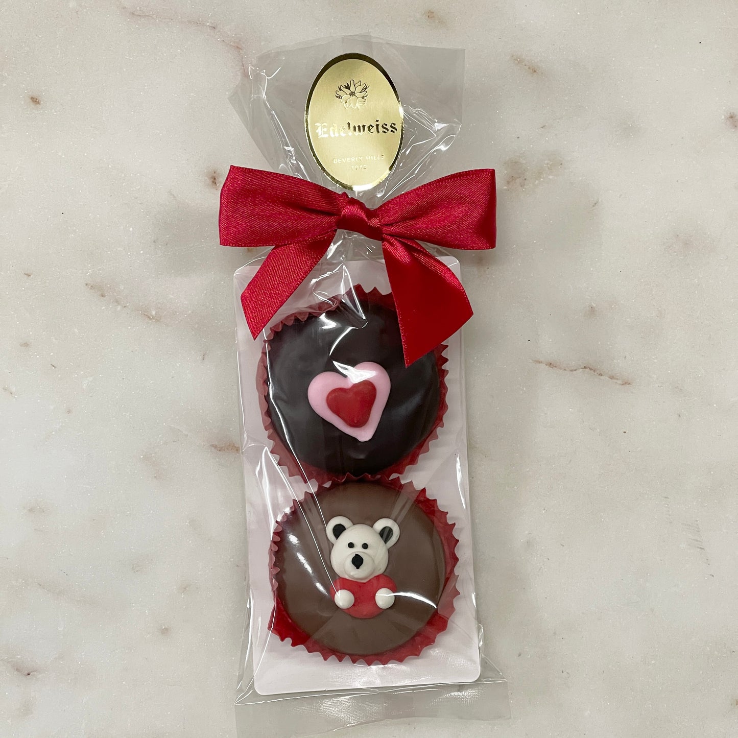 Gourmet Handmade Chocolate Oreos For Valentine's Day (2 Piece Gift Bag) - Edelweiss Chocolates - Gourmet Premium Handmade Chocolates made in Beverly Hills and Los Angeles