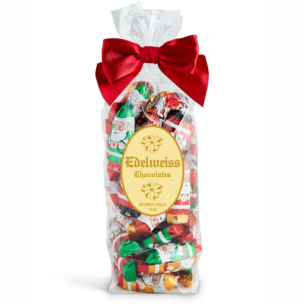 Milk Chocolate Foiled Santas - Edelweiss Chocolates