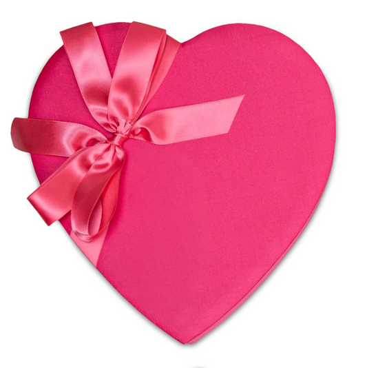 Pink Fabric Heart Box (1lb) - Edelweiss Chocolates - Gourmet Premium Handmade Chocolates made in Beverly Hills and Los Angeles