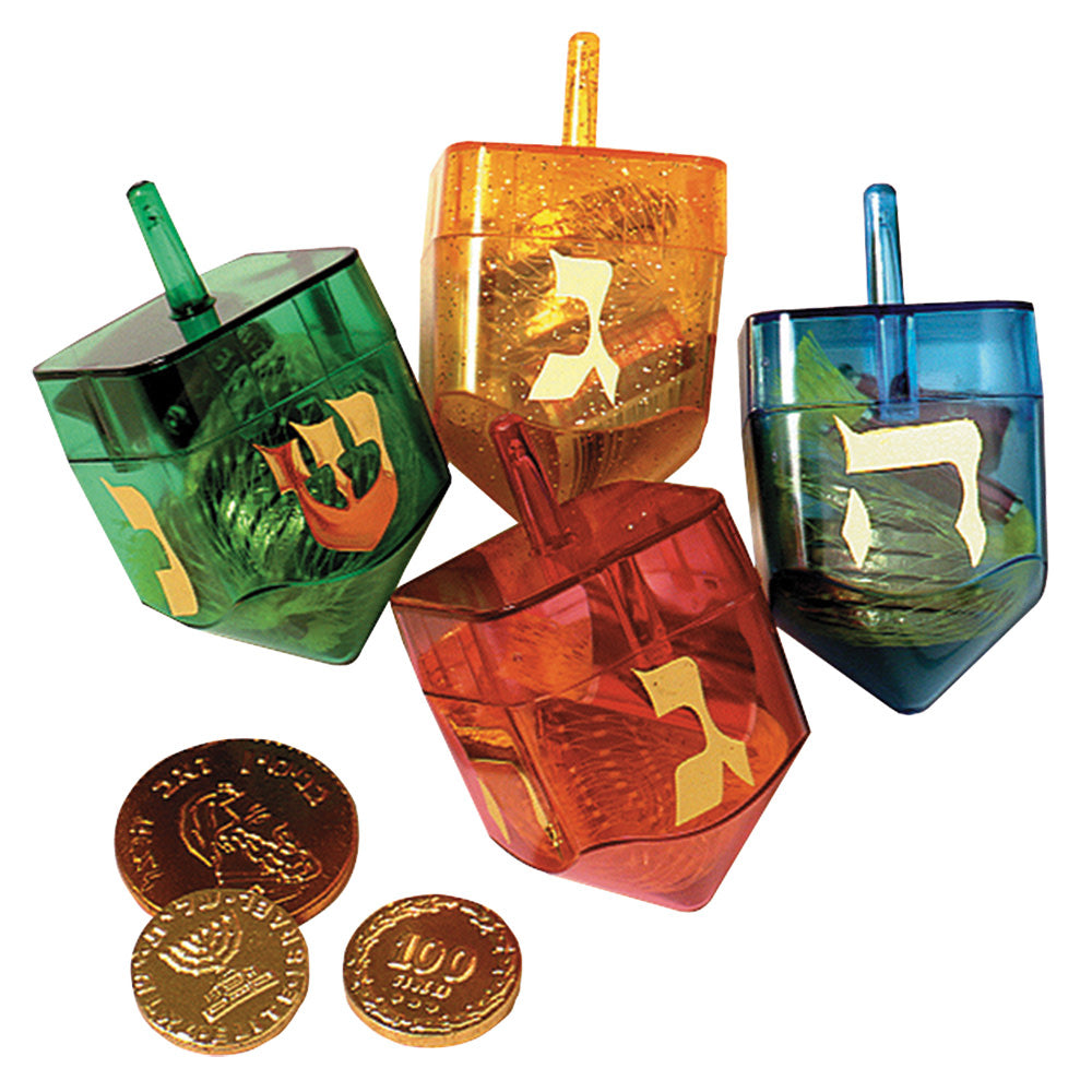 Dreidel Filled With Gelt And Jelly Beans (4 pack) - Edelweiss Chocolates