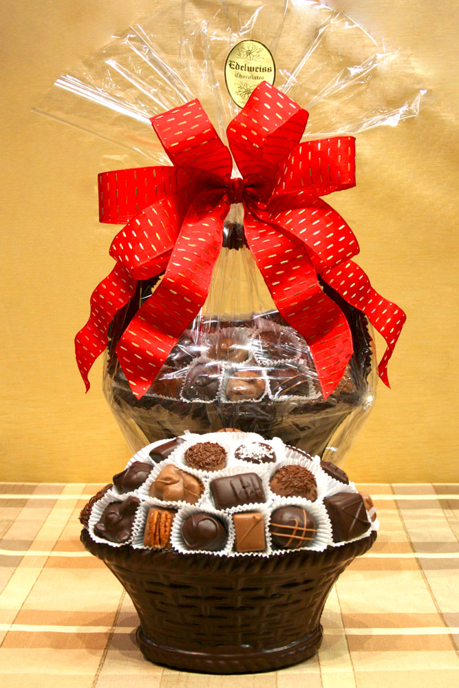 Large Dark Chocolate Basket - Edelweiss Chocolates