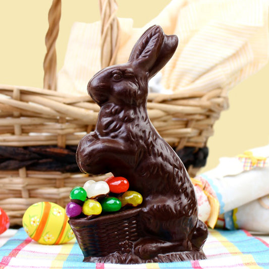 Sitting Chocolate Bunny Decorated With Jelly Beans (Solid) - Edelweiss Chocolates