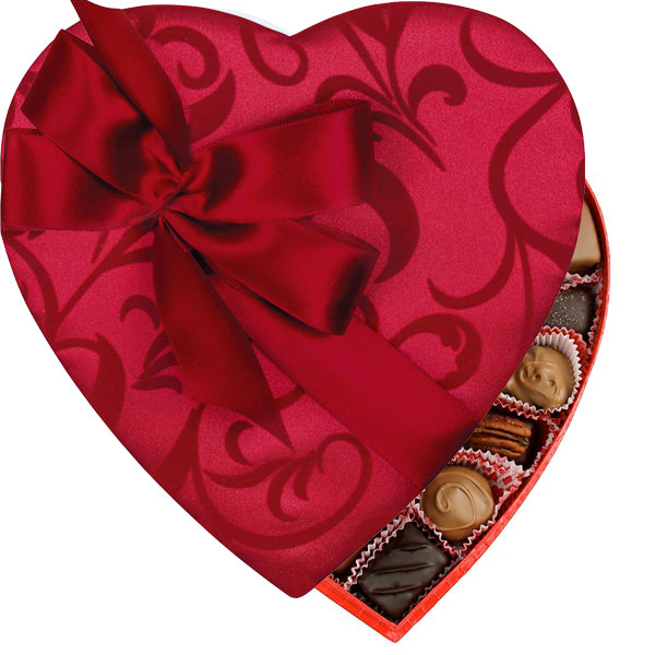 Passion Ivy With Bow Heart Box (1lb) - Edelweiss Chocolates