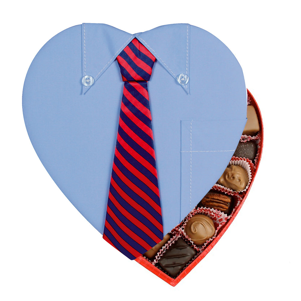 Men's Shirt Fabric Heart Box (1lb) - Edelweiss Chocolates