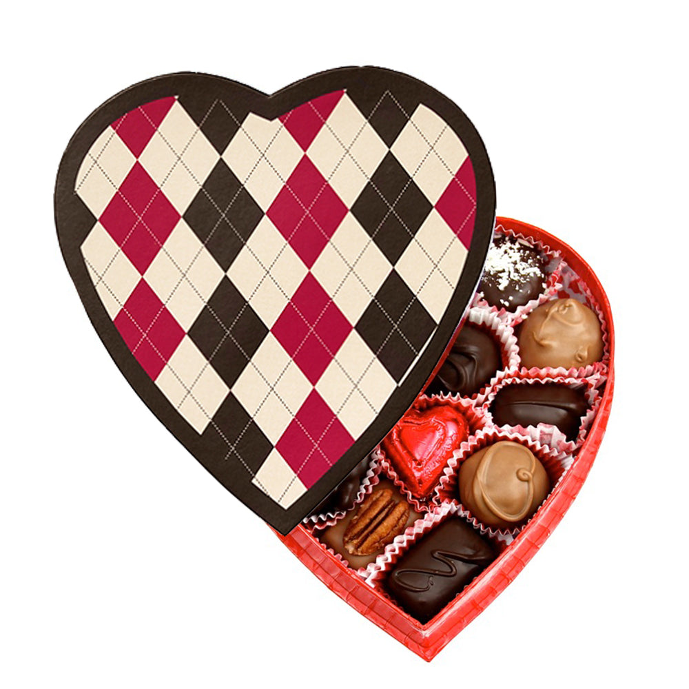 Argyle Heart Box (8 oz) - Edelweiss Chocolates