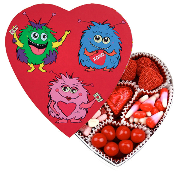Monster Heart Box filled with Candies (4 oz) - Edelweiss Chocolates